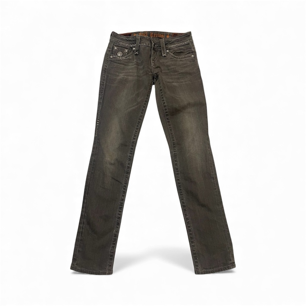 Rock Revival Dark Gray Straight Jeans